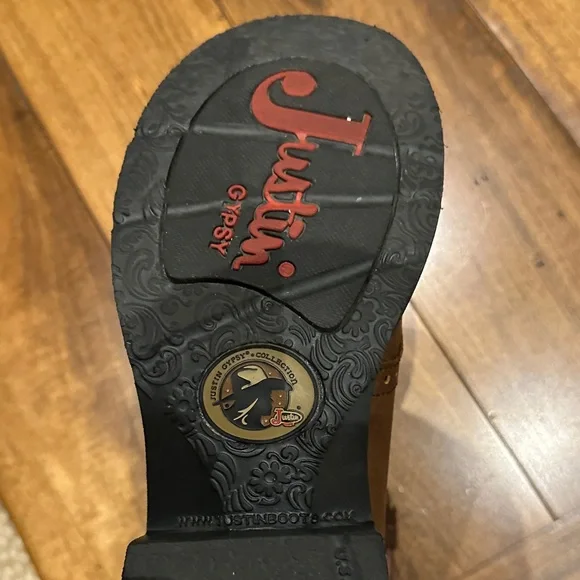 Justin Boots - Women Brown and Pink Western - Size 7B (Fits like a women’s 7) - Picture 4 of 7